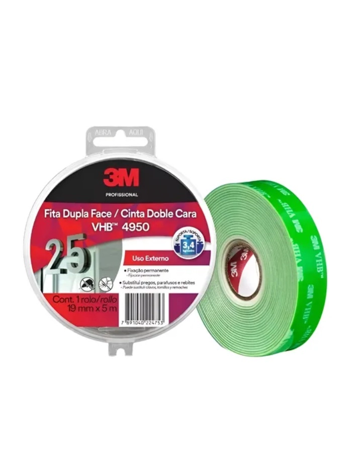 Cinta doble faz uso exterior 19mm x 5m 3M VHB